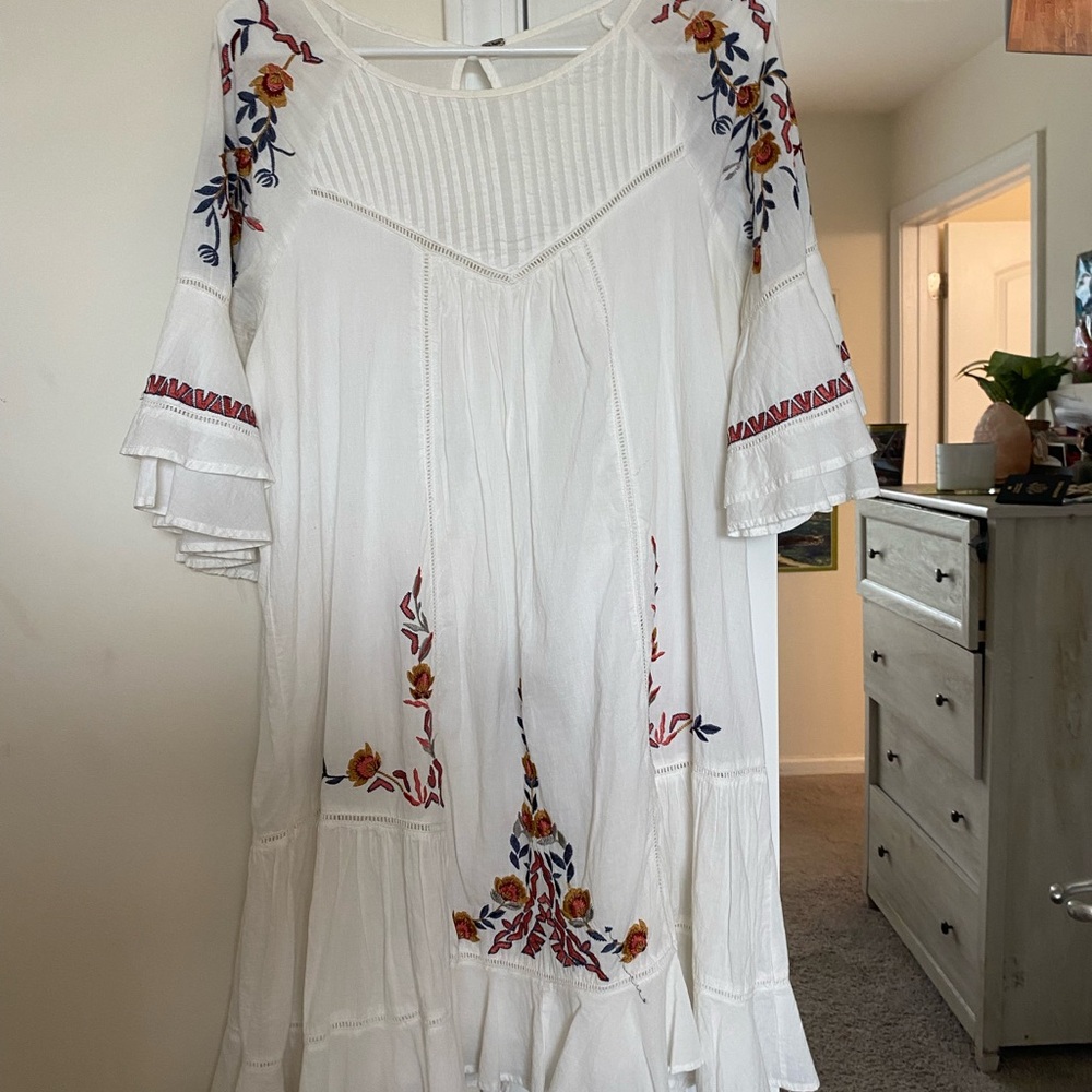 free people Embroidered White Dress